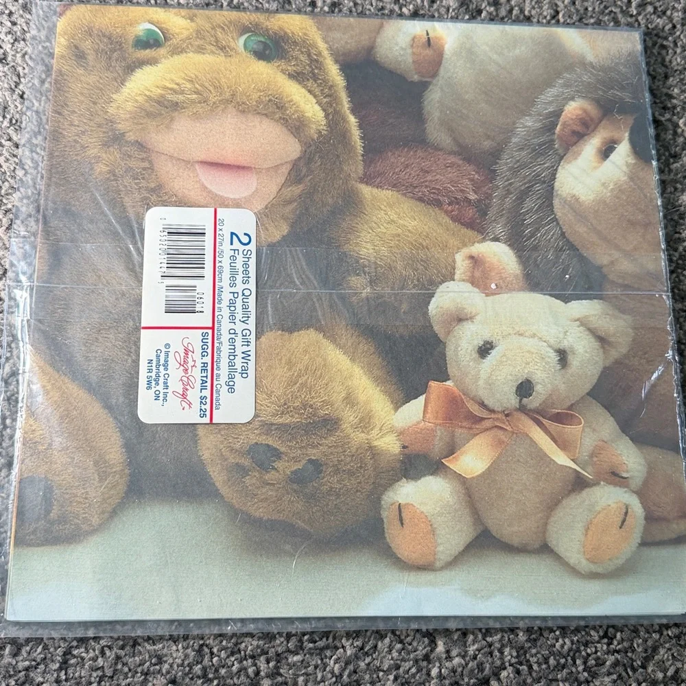 5/$25 VINTAGE Wrapping Paper Teddy Bears